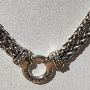 Double Wheat Chain with Pave' Diamonds